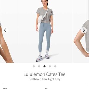 Lululemon Cates Tee Heathered Core Light Grey NWT size 2